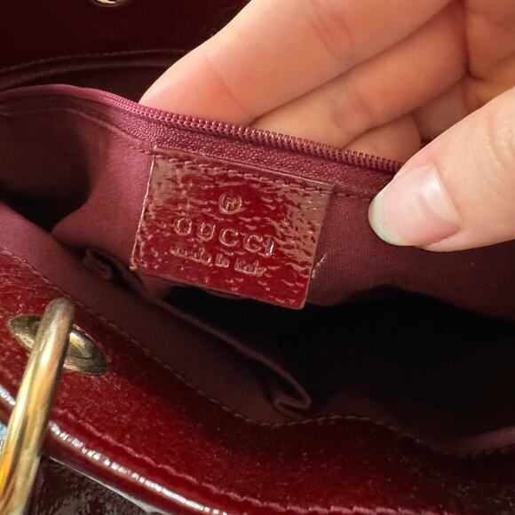 GUCCI Eclipse Small Tote In Canvas Red Designer Logo Bag bucket shoulder - Picture 7 of 16